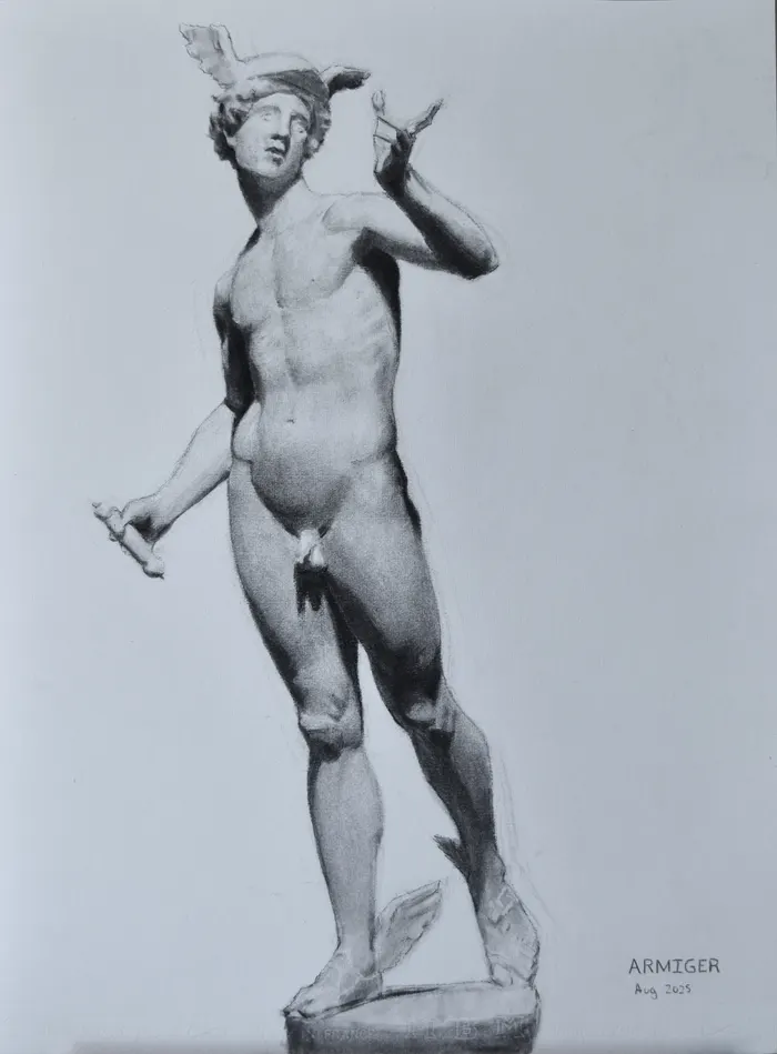 Charcoal figure study 6 from the series