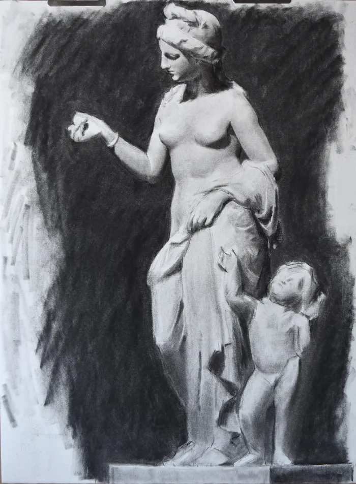 Charcoal figure study 7 from the series
