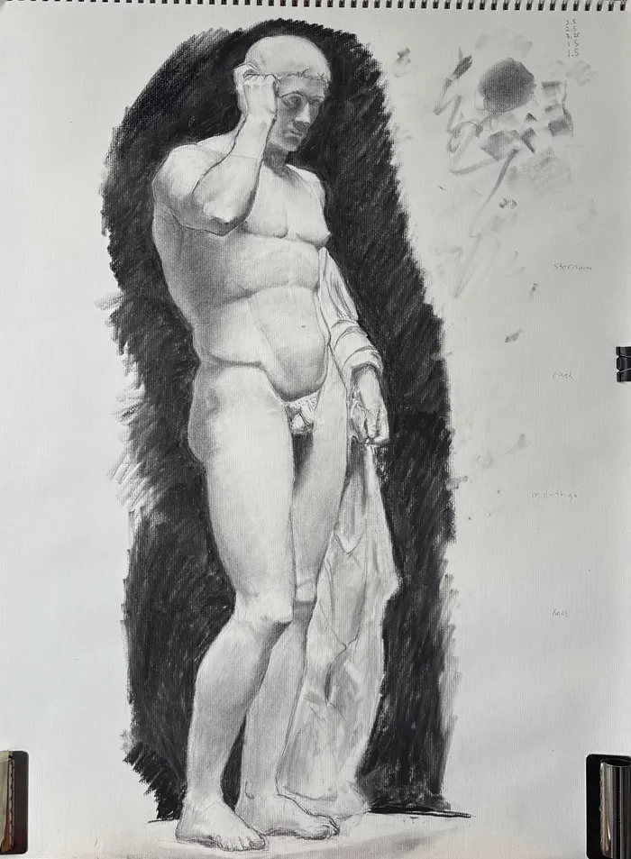 Intermediate charcoal figure study 2