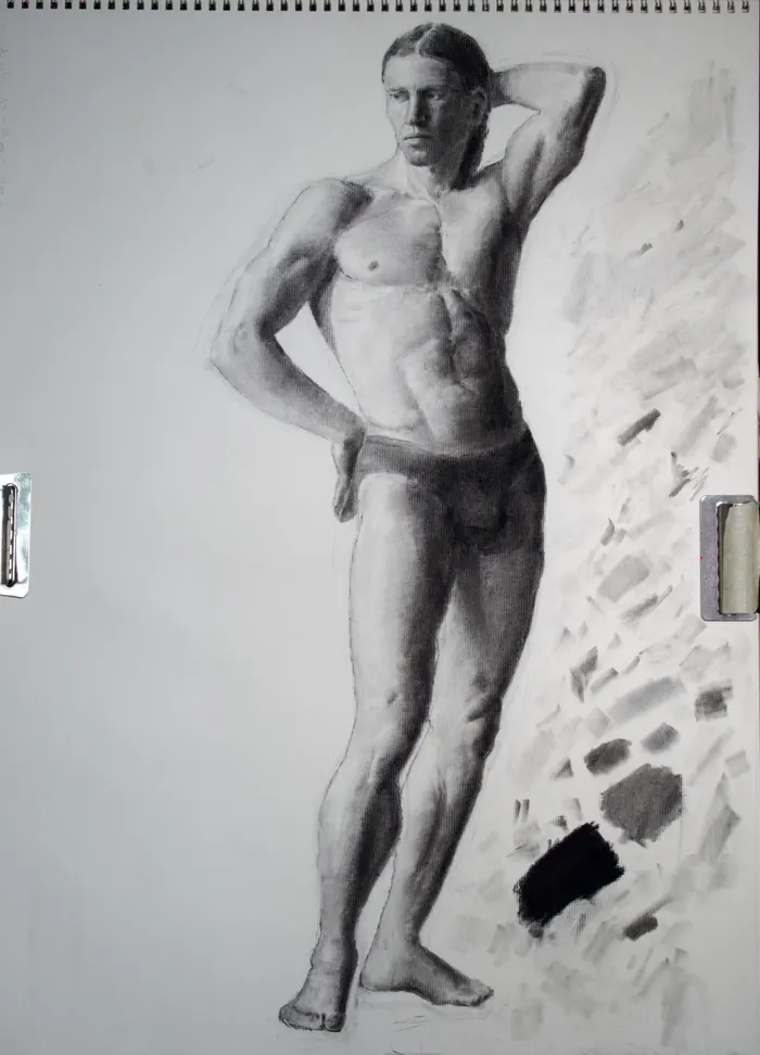 Charcoal figure study 2 from the series