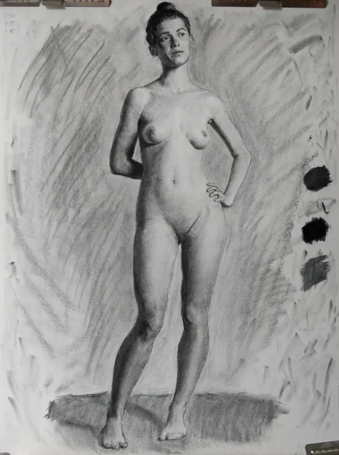Charcoal figure study 3 from the series