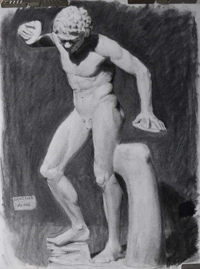 Charcoal figure study 5 from the series